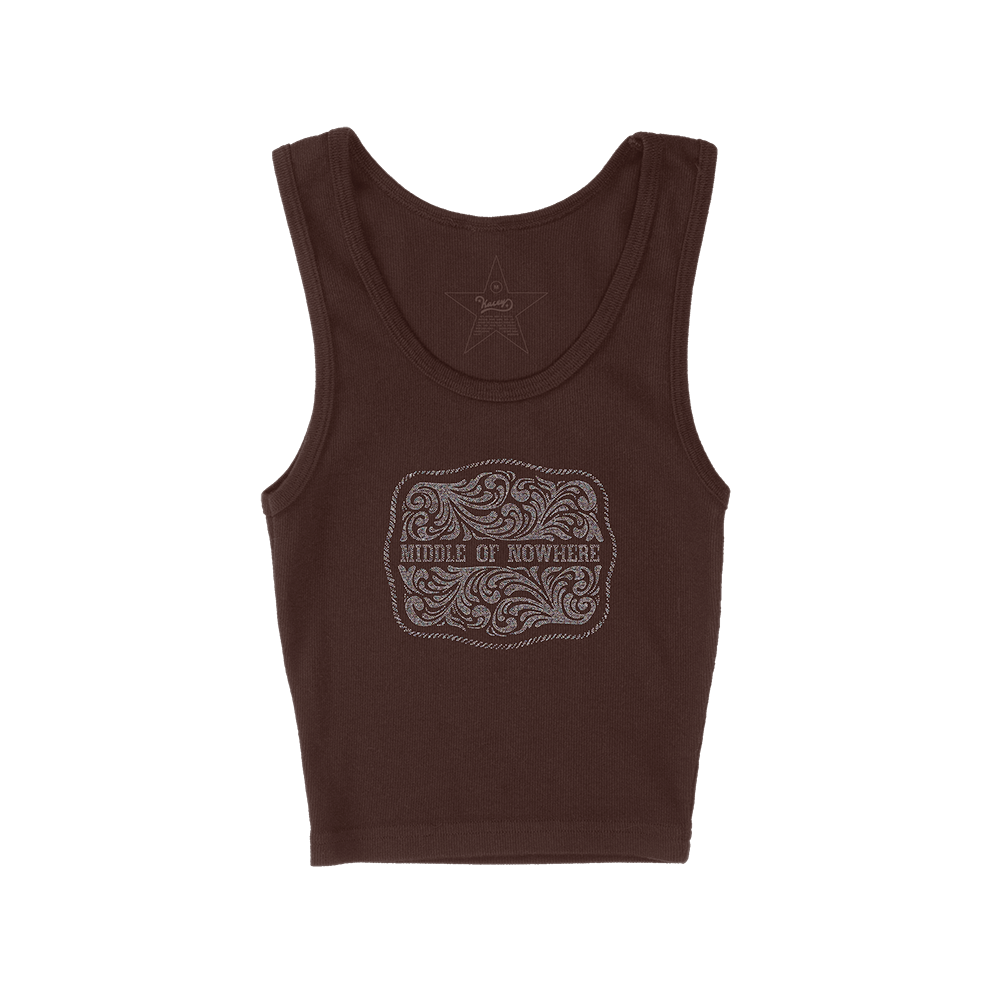 Kacey Musgraves - Bedazzled Buckle Tank (Brown)